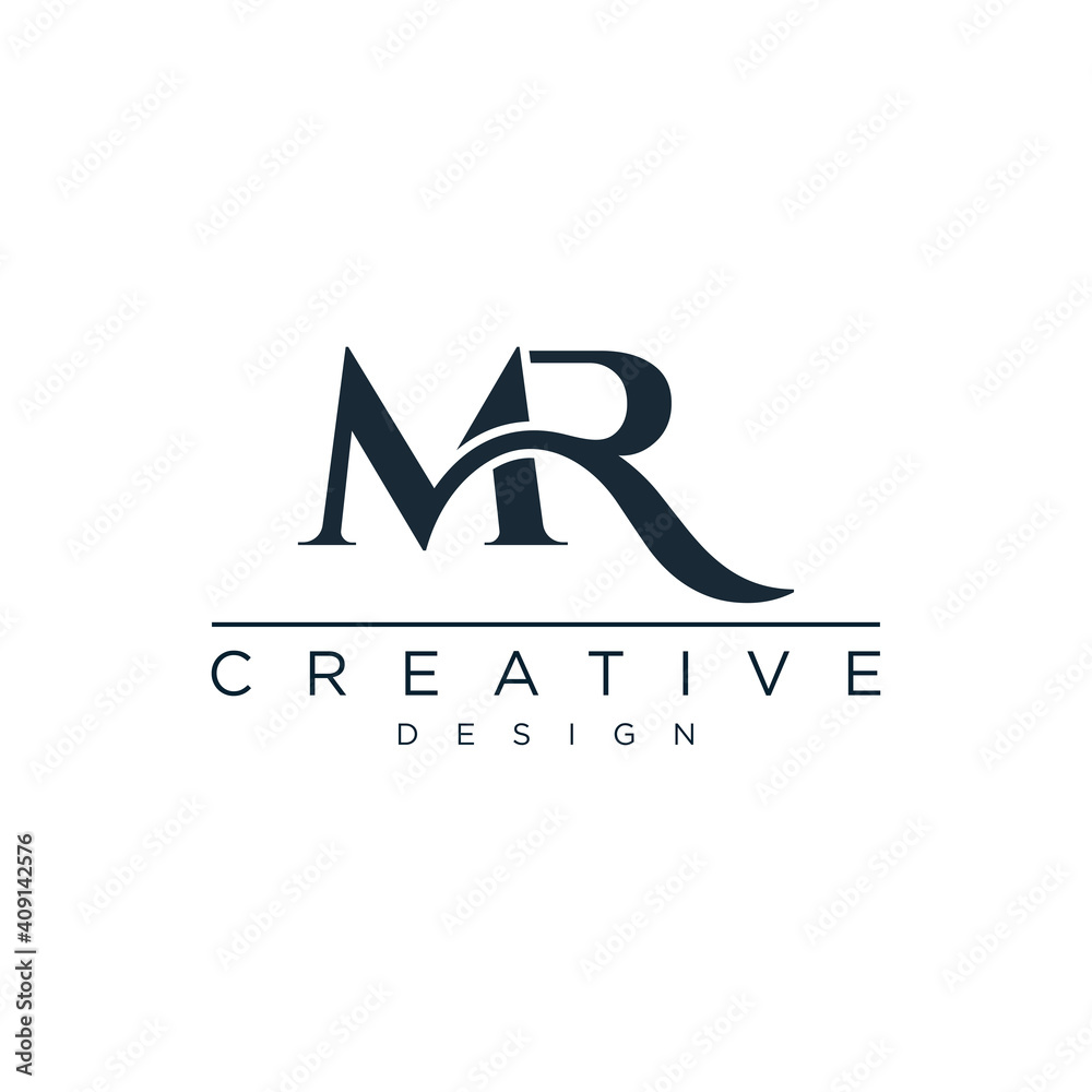 Initials Letter MR or RM Logo Designs Vector Stock Vector | Adobe Stock