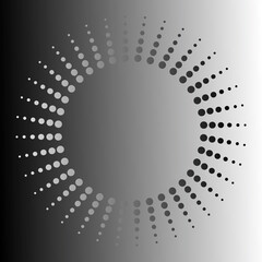 Poster - Modern circles dots halftoneon gray background. Grunge texture. Abstract circle geometric shape. Stock image. EPS 10.