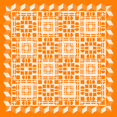 Aufkleber - Vector ornament paisley Bandana Print, silk neck scarf or kerchief square pattern design style for print on fabric.