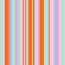 Bright Colorful Seamless Stripes Pattern. Vertical Stripes. Simple Vector Texture With Thin And Thick Vertical Lines. Modern Abstract Vector Background. Stylish Trendy Summer Colors. 