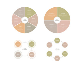 Set of infographic illustrations for company business presentations. Presentation, flyer, annual report, book, brochure, flyer template design.