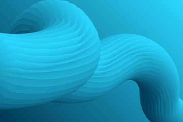 Poster - abstract 3d fluid with blue color