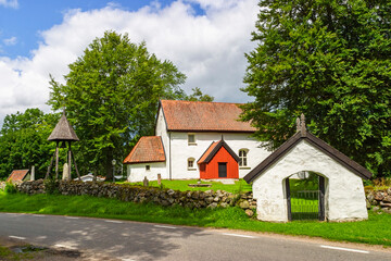 Wall Mural - Country church by a road in Sweden