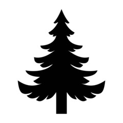 Wall Mural - Vector high quality illustration of a black fir icon silhouette 