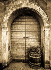 Poster - old wooden door