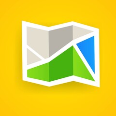 Poster - City navigation map icon. Vector on isolated black background. EPS 10
