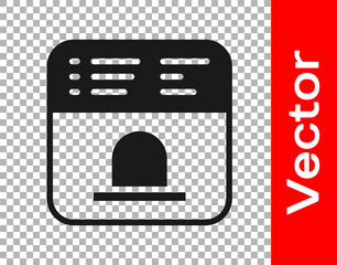 Sticker - Black Ticket office to buy tickets for train or plane icon isolated on transparent background. Buying tickets. Ticket service. Vector.