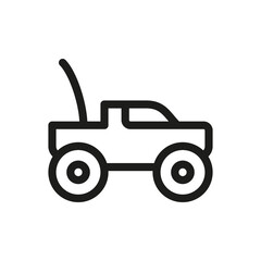 Poster - RC car isolated icon, off road monster truck toy linear icon, remote control car outline vector icon with editable stroke