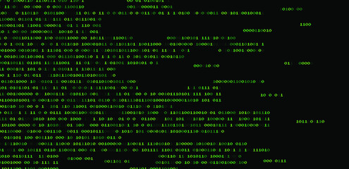 Aufkleber - Texture composed by a sequence of zero and one number. Abstract futuristic cyberspace with binary code, matrix background with digits.