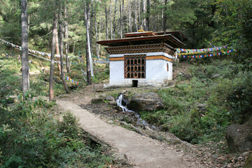 Wall Mural - building (temple ?) closed to paro (bhutan)