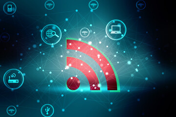 Poster - 2d illustration WiFi symbol sign
