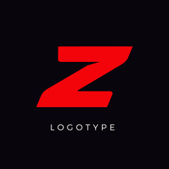 Aufkleber - Speed letter Z. Red race monogram logo. Italic bold racing style vector latin character. Letter for branding. Typeset design.
