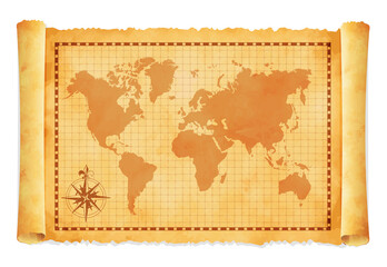 Wall Mural - Old vintage world map vector illustration