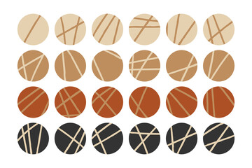 Poster - abstract beige brown black stories highlight icons collection
