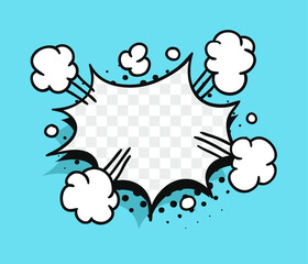 Poster - pop art speech bubble without text and transparent background. cartoon style vector collection of fr