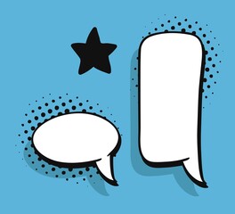 Poster - pop art speech bubble without text. cartoon style vector collection of frames. comic illustration on