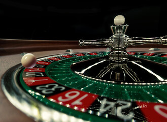 Roulette table close up at the Casino