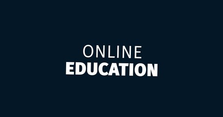 Wall Mural - online education. personal development. animated words. kinetic text animation. intro
