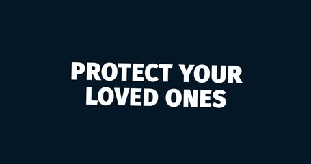 Wall Mural - life insurance. financial protection. animated words. kinetic text animation. intro