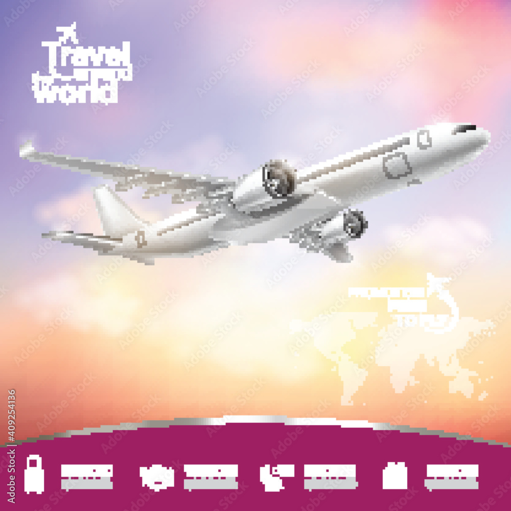 Airplane Vector Concept Travel around the World Stock Vector | Adobe Stock