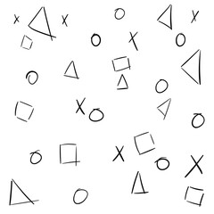 Poster - Abstract shapes pattern. Background frames pattern.