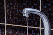 faucet at domestic bathroom with low water pressure. leaky tap repair
