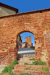 Tuscan medieval village of Certaldo Alto in the province of Florence, Italy. The town is famous for being the birth and death place of the poet and writer Giovanni Boccaccio