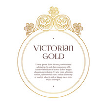 Vector Frame, Border, Elements, Decoration For Design Template. Luxury Gold Ornament In Victorian Style.