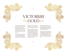 Vector Golden Elements, Decoration For Design Template. Luxury Gold Ornament In Victorian Style.