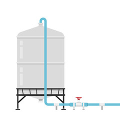 Wall Mural - Water tank vector. water tank on white background.