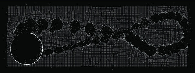 Leinwandbilder - Surface made of particles, array of points. Abstract technology background.