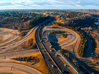 aerial view of highway