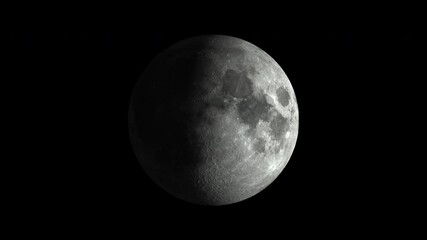 Wall Mural - phases of the moon, detailed luna. seamless loop. embedded transparency. prores 4444. textures from 