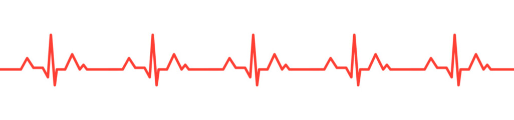 Heartbeat red pulse vector line icon. Pulse isolated on white background. Heart beat, cardiogram. Vector illustration for medical offers and websites.