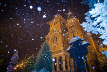 Metropolitan Orthodox Cathedral Of Timisoara, In Winter