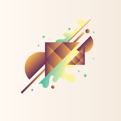 Poster - Composition with dynamic and geometric shapes. Abstract background for your design.
