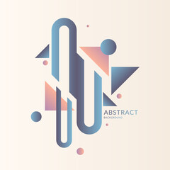Poster - Retro background with abstract elements and dynamic shapes. Vector illustration.