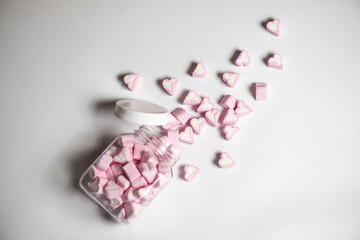 Poster - Marshmallows in the shape of a heart for Valentine's Day