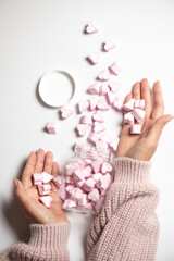 Poster - Marshmallows in the shape of a heart for Valentine's Day