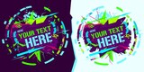 Fototapeta Młodzieżowe - Round Colorful Neon Abstract Graffiti Style Banner Vector Illustration Art Template