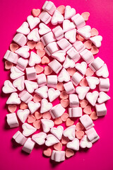 Poster - Marshmallows in the shape of a heart for Valentine's Day