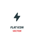 © Ivan - Flash Bolt of lightning icon in a flat style. Vector illustration pictogram on white background. Isolated symbol suitable for mobile concept, web apps, infographics, interface and apps design