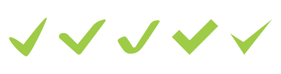 Poster - Vector check mark icons set isolated on white background. Vector illustration
