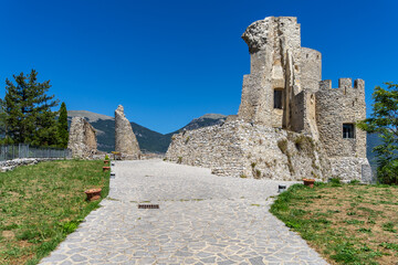 Wall Mural - Ruins of the Norman Swabian Castle in Morano Calabro built in 13th century, Calabria, Italy .