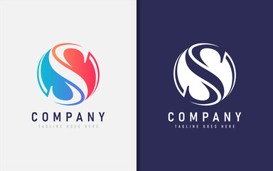 Poster - Abstract Initial Letter S Logo Inside A Circle. Usable For Business, Community, Foundation, Tech, Services Company. Vector Logo Design Illustration.
