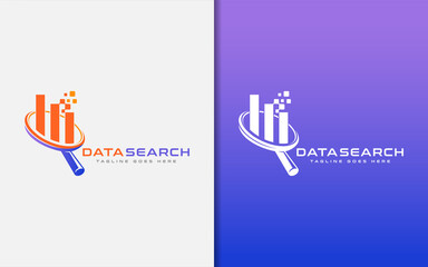 Poster - Data Search Tech Logo Design. Usable For Business, Community, Foundation, Tech, Services Company. Vector Logo Design Illustration.