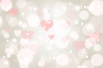 Poster - Gray brown abstract texture background with white bokeh pink heart blurred beautiful shiny lights use for card valentines banner wallpaper backdrop and your product.