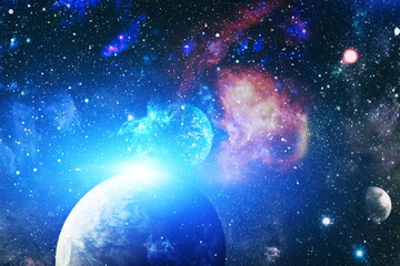 Wall Mural - incredibly beautiful galaxy in outer space. nebula night starry sky in rainbow colors. multicolor ou