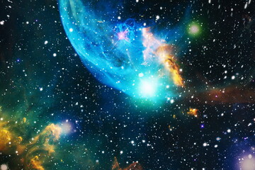 Wall Mural - planets, stars and galaxies in outer space showing the beauty of space exploration. elements furnish