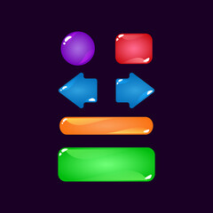 Wall Mural - set of game ui colorful simple jelly button kit for gui asset elements vector illustration